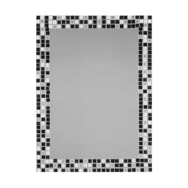 Espejo de Baño Luna Gresite Negro-Blanco 55x75 cm
