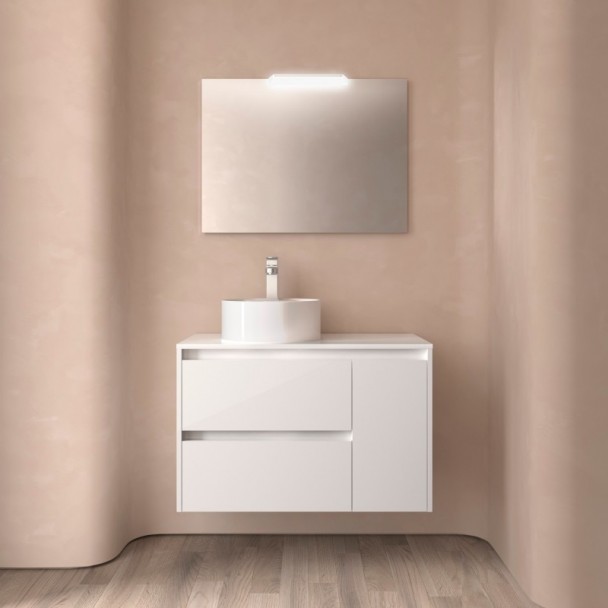 Mueble de Baño Encimera NOJA 85 2 Cajones y 1 Puerta Derecha